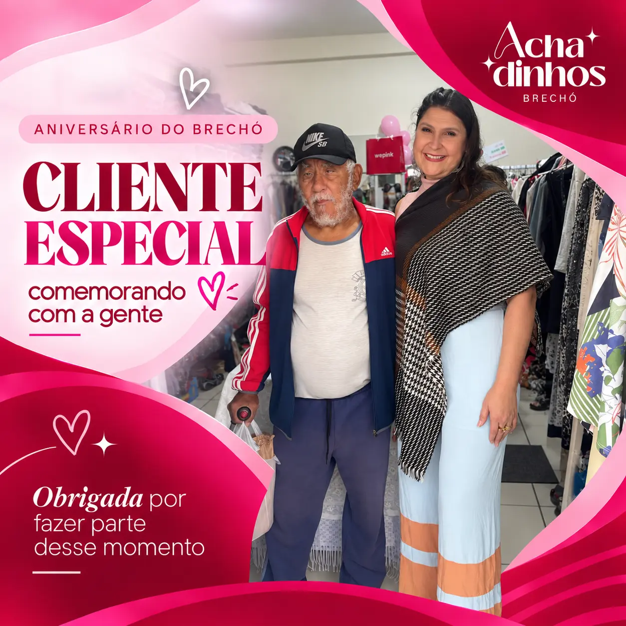 Cliente especial na comemoração de 1 ano do Achadinhos Brechó — momento 19