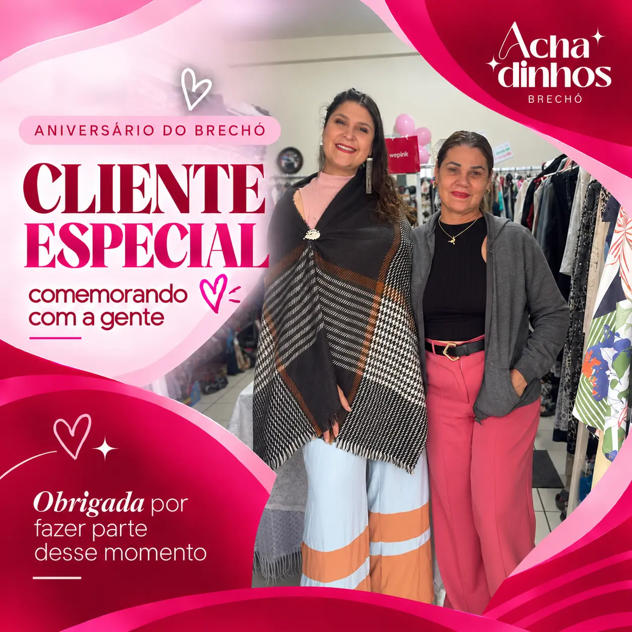 Cliente especial na comemoração de 1 ano do Achadinhos Brechó — momento 18